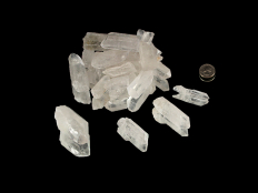 Medium Quartz Crystals, A-B Grade, 1.5-3 In - 1 lb